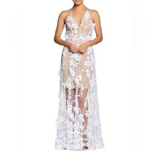 NWT Dress the Population White Sidney Lace Maxi Dress - Sz M